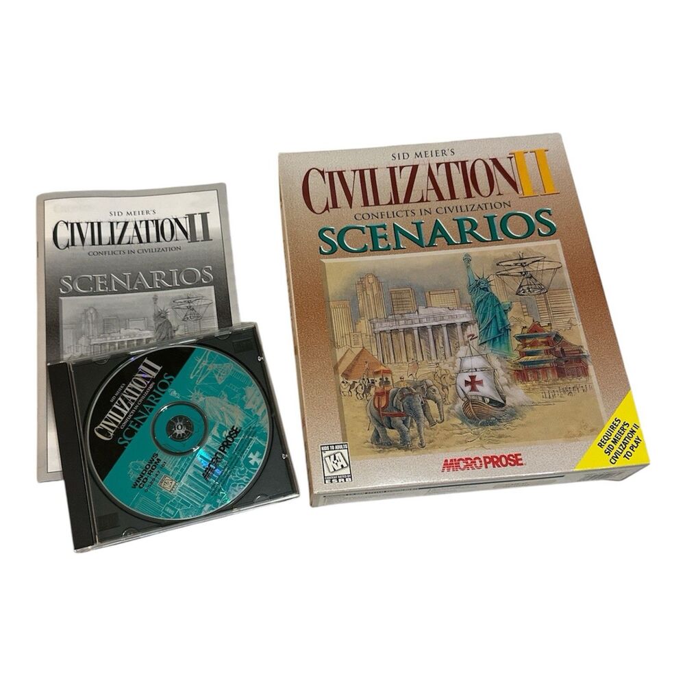 Sid Meier's Civilization II Scenarios Micro Prose 1996 Computer PC VTG Unused